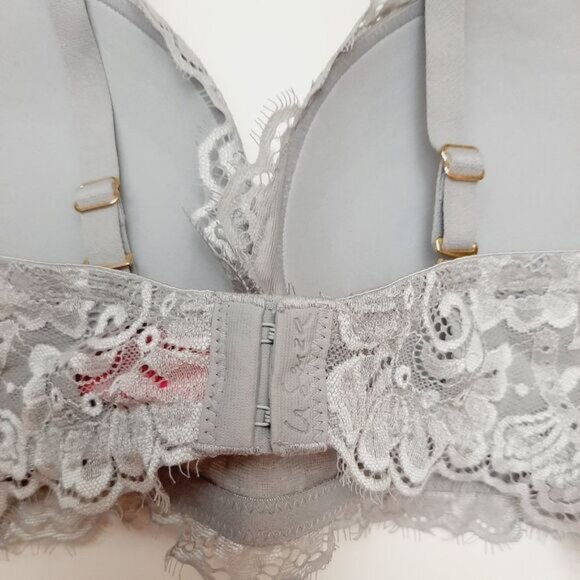 LA SENZA Beyond Sexy Push-up Bra Floral Lace & Rhinestones Grey Sz 36C - Picture 11 of 16